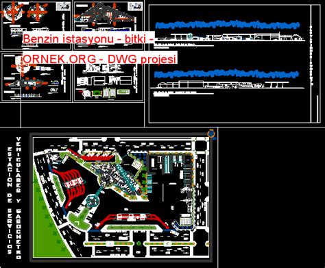 Proje Sitesi Benzin Istasyonu Bitki Autocad Projesi