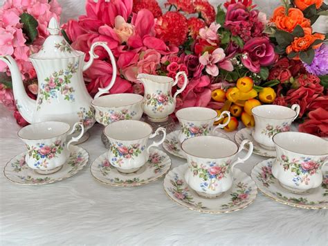 Royal Albert Moss Rose Coffee Set Furniture Home Living Kitchenware