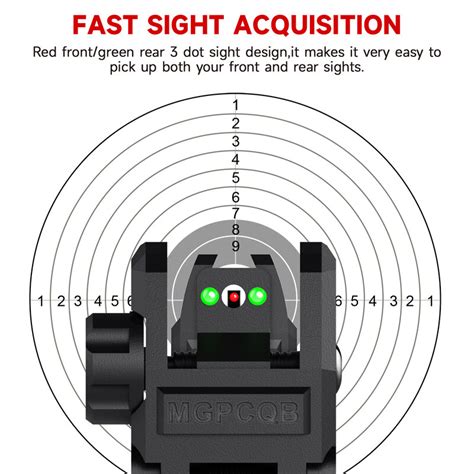 Bugleman Foldable Fiber Optics Iron Sights Flip Up Front Rear Sights