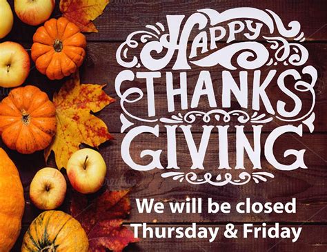 Free Printable Closed For Thanksgiving Signs