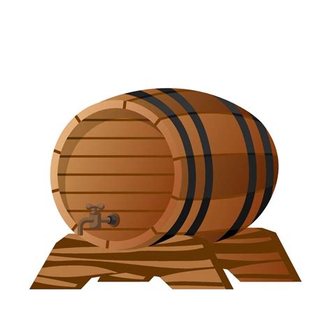 Viejo Barril De Cerveza De Madera Dibujos Animados Vector Ilustraci N