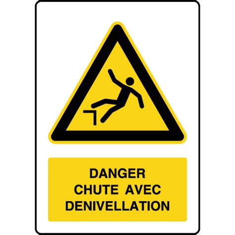 Panneau danger vertical risque chute avec dénivellation Virages