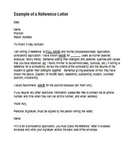 Reference Letter Format and What to Write Inside the Document