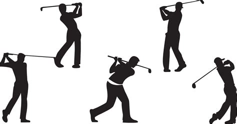 A Golf Player Silhouette Vector A Man Playing Golf Silhouette Vector