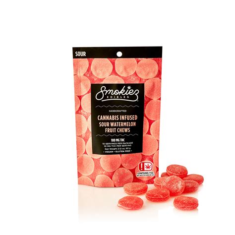 Sour Watermelon 10pk 100mg Smokiez Fruit Chews Jane