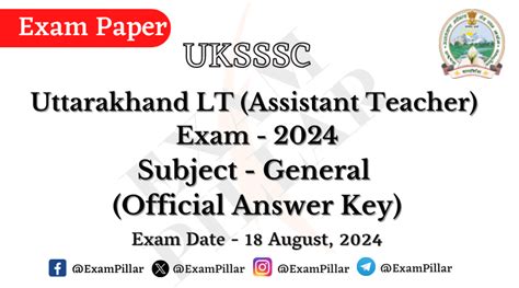 Uksssc Lt General Exam Paper August Official Answer Key