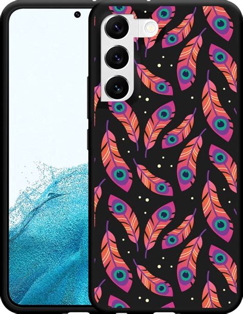 Hoesje Geschikt Voor Galaxy S22 Zwart Feather Art Bol