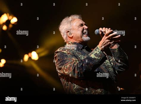 Singer Tom Jones Onstage Performing Live At Telford 2021 Stock Photo