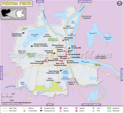 Phnom Penh Map Map Of Phnom Penh City Cambodia