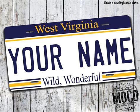 Custom West Virginia License Plate Etsy In 2023 License Plate West Virginia Novelty