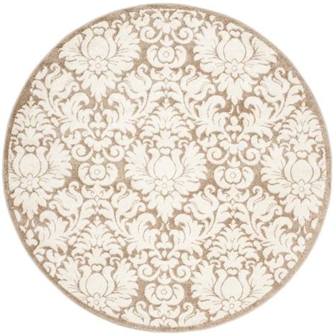 Safavieh Amherst Wheatbeige 5 Ft X 5 Ft Round Floral Geometric