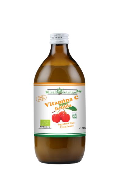 Vitamina C Lichida Suc De Acerola 100 Pur Bio 500 Ml