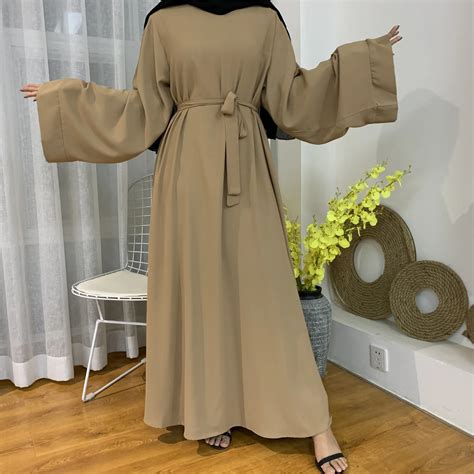 Vestido Musulm N Eid Para Mujer Abaya De Manga Larga Con Cremallera