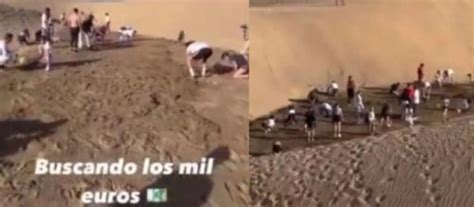 Decenas De J Venes Se Lanzan A Cavar En Las Dunas De Maspalomas En