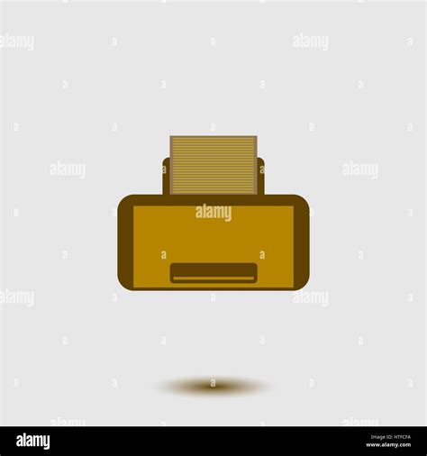 Flat Stylish Printer Icon With Shadow Vector Illustration Stock Vector