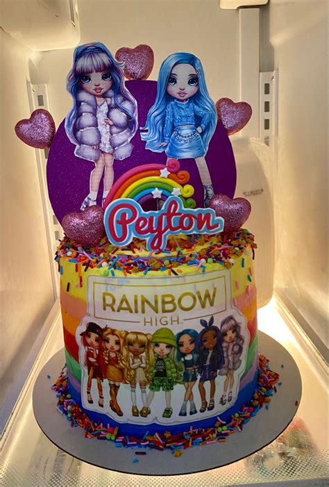 Rainbow High Cake Rainbow Themed Birthday Party Doll Birthday Cake