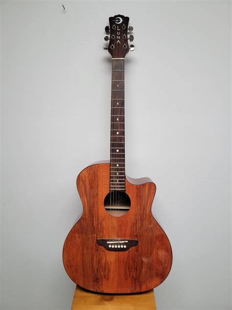 Luna Guitars Gypsy Spalt Grand Concert Acoustic Electric Guitar B X Ebay