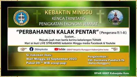 Kebaktian Minggu Sesudah Trinitatis Peningkatan Ekonomi Jemaat Youtube