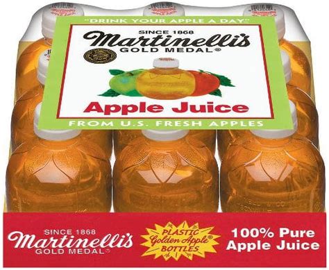 Martinelli S Gold Medal 100 Pure Apple Cider Juice 10oz Plastic Bottle Pack Of 9