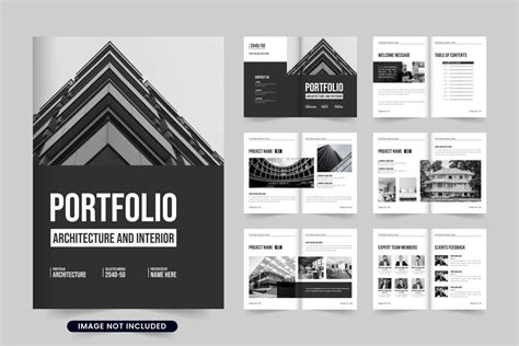 Architecture Portfolio Template Vector Brochure Iftistock 108801