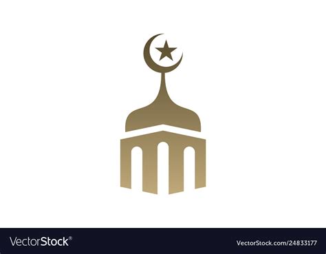 Mosque Simple Icon Logo Design Moslem Royalty Free Vector