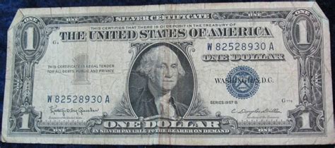 416 Series 1957 B One Dollar Us Silver Certificate Vg