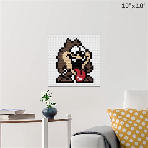 Taz Pixel Art Wall Poster Build Your Own With Bricks Brik