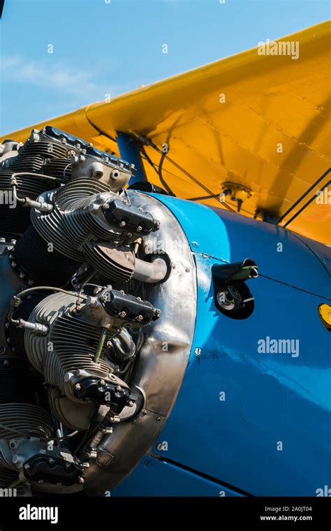 Boeing Stearman Kaydet Historic Aircraft Propeller Front Stock Photo