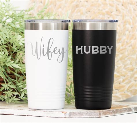 Wifey And Hubby Tumblers Wedding T Wedding Shower T For The Couple Groom T Wife T