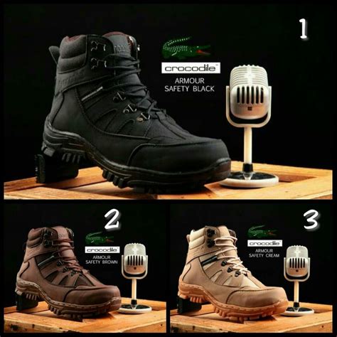 Jual Sepatu Boots Pria Safety Crocodile Armor Ujung Besi Tracking