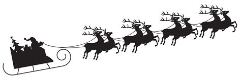 Santa Claus Reindeer Christmas Clip art - Sleigh Silhouette Cliparts ...