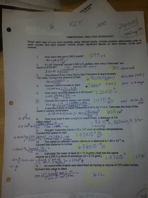 Dimensional Analysis Practice Worksheet Physics Printable Online