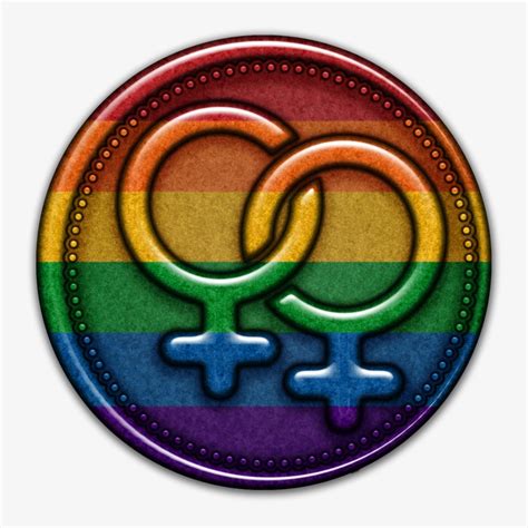 A Round Lesbian Pride Female Gender Symbol Impression Emblem