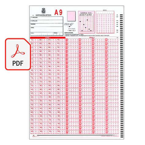 Plantilla De Corrección Para Exámenes Tipo Test Fernández Blasco