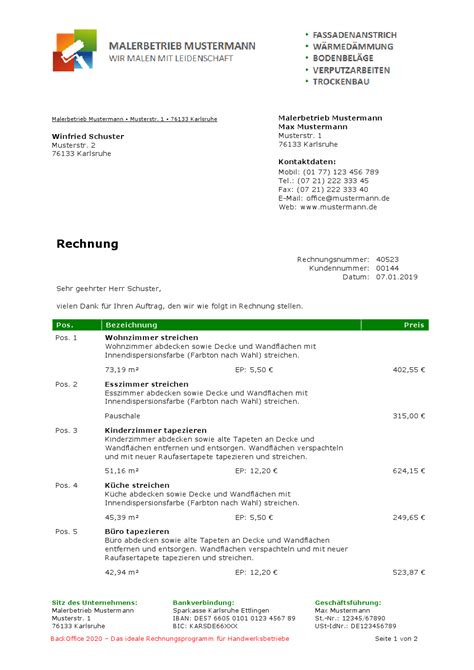 Rechnungsvorlage Kleinunternehmer MelTemplates MelTemplates