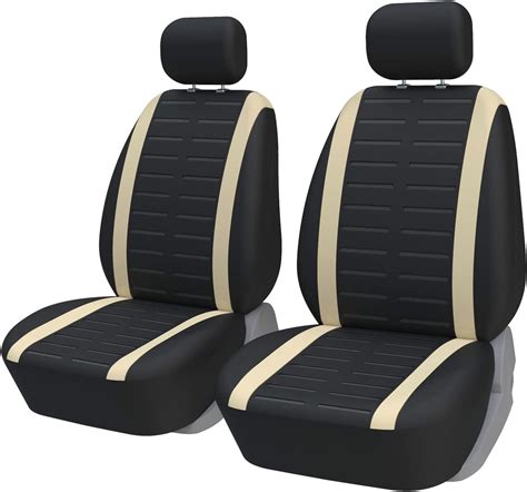 Toyoun Car Front Seat Covers Universal Fit Airbag Compatible 3d Embossed Stripe Pattern Front