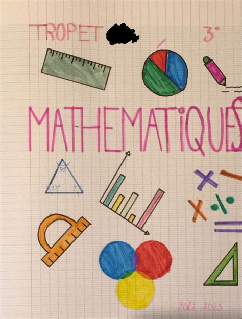 Une page de garde de mathématiques Cahiers de maths Couvertures de