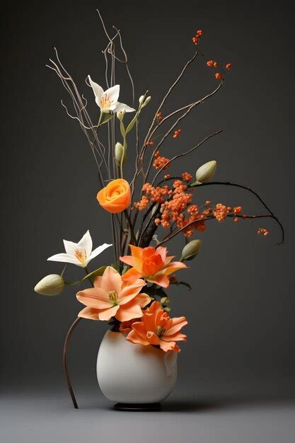 Premium Photo | Ikebana exotic flowers arrangement