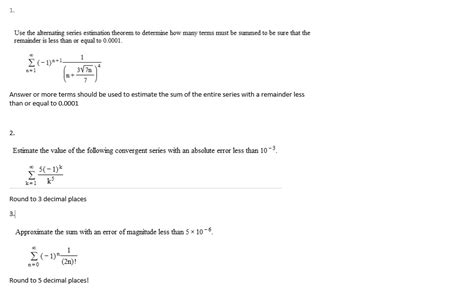 Alternating Series Estimation Theorem