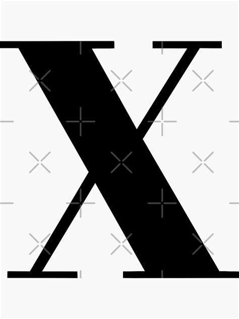 The Letter X Black Sticker For Sale By Drawingbystephx Redbubble