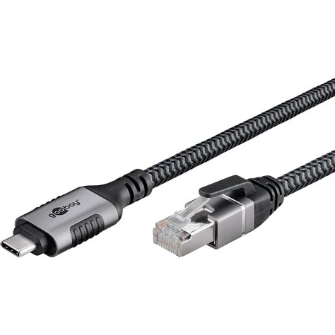 Goobay Câble Ethernet USB C 3 1 vers RJ45 CAT 6 FTP M M 1 m Câble