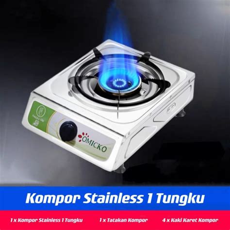 Jual Kompor Stainless Tungku Anti Karat Kompor Gas Omicko Kompor