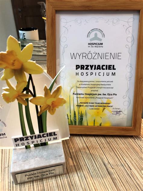 Wyróżnienie dla Puckiego Hospicjum Puckie Hospicjum pw św Ojca Pio