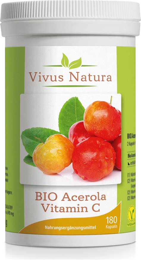 Acerola BIO Vitamina C 180 Capsule Vivus Natura VitalAbo Shop