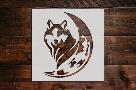 Wolf Stencil Reusable Wolf Stencil Art Stencil Diy Craft Etsy