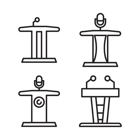 tribune podium icons 8146464 Vector Art at Vecteezy