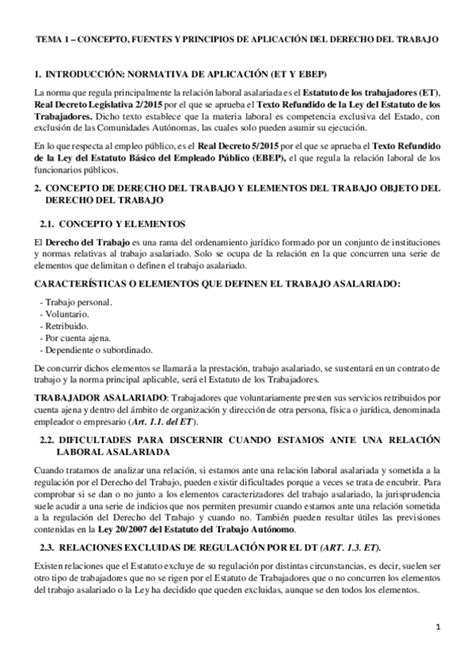 Tema 1 Concepto Fuentes Y Principios De Aplicacion Del Derecho Del