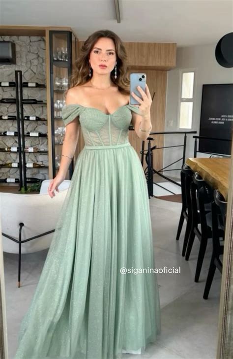 Vestido Verde Oliva Claro - Vestido longo de festa verde oliva claro / verde menta / verde sarge ...