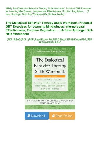 PDF The Dialectical Behavior Therapy Skills Workbook Practical DBT