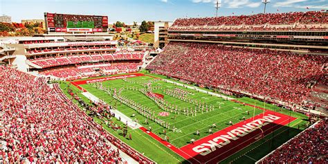 Arkansas Football Stadium Autumn Panorama Photograph by Gregory Ballos ...